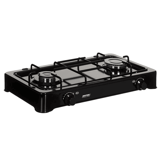 MPM KN-021KB Fogão a Gás Portátil para Camping, 2 Queimadores, Preto, , Preto MPM KN-021KB Fogão a Gás Portátil para Camping, 2 Queimadores, Preto, , Preto