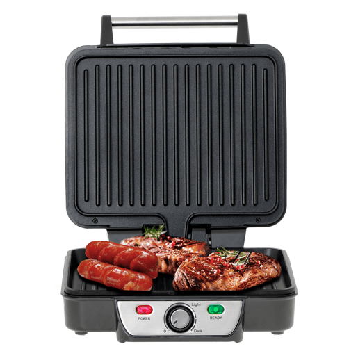 Mesko MS 3050 Grelhador de Contacto Grill de Mesa Abertura de 180°, Máquina de Sanduíches, Revestimento Antiaderente, 2500, Preto