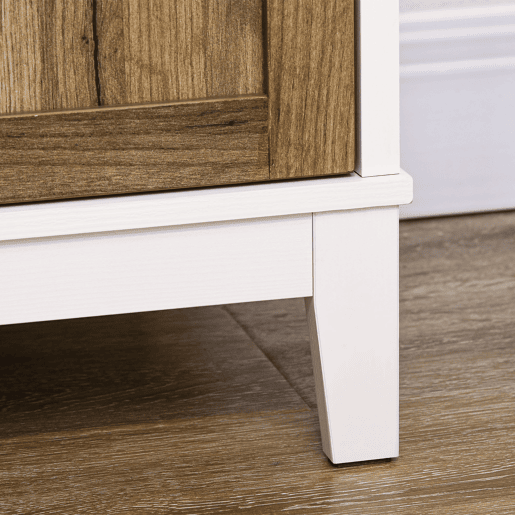 HOMCOM Aparador para Sala de Estar Armário de Armazenamento com Gaveta 2 Portas e Prateleira Ajustável para Dormitório Sala de Jantar Cozinha 78,5x39x89,4 cm Marrom e Branco