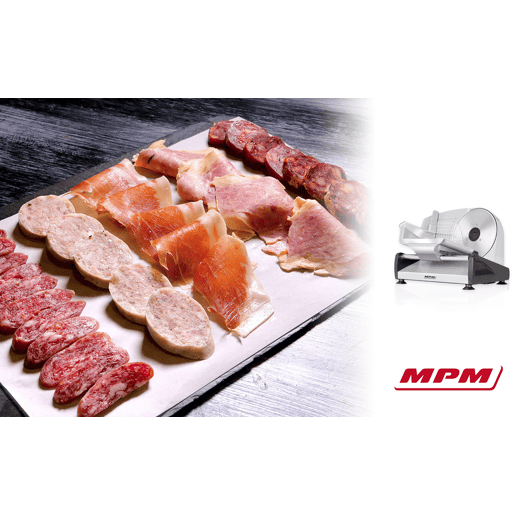MPM MKR-04M Cortador en Fatia de Carnes, Semi-profissional, Espessura de Corte Ajustável, 150, Prata