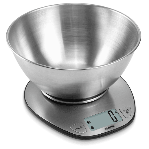 Mesko MS3152 Balança de Cozinha Digital com Tigela Removível, Inox, Alta Precisão, TARE, , Prata