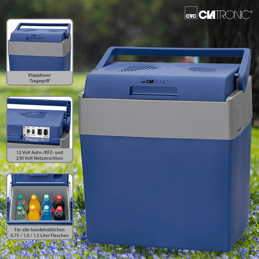 Clatronic KB 3714 Geleira Eléctrica 28L , 12V  230V Campismo Viagens, 600 , Azul