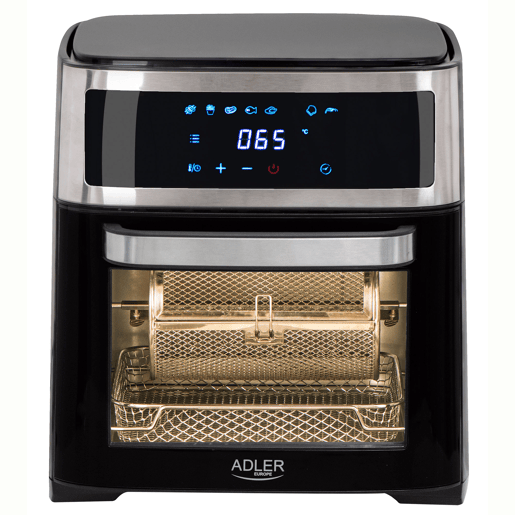 Adler AD6309 Forno Fritadeira a Ar Quente 13 Litros, Convecção, Sem Óleo, 8 Programas, Temperatura 40-200 °C, 2500,