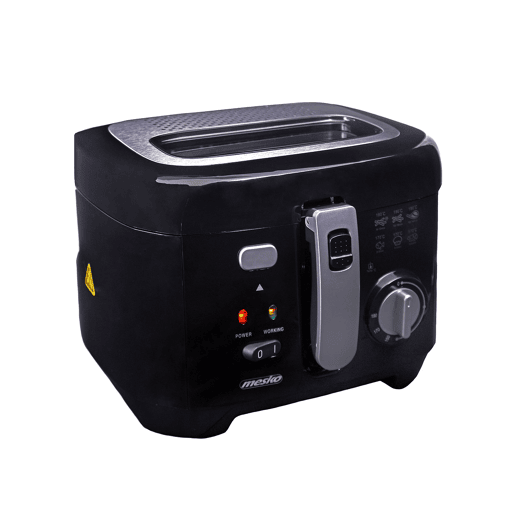 Mesko MS 4908 Fritadeira de Óleo 2,5 L Eléctrica, Pequena, Temperatura Ajustável, Antiaderente Filtro Anti-odor, 1800, Preto