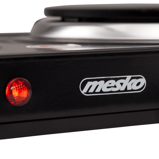 Mesko MS 6509 Fogão Portátil Elétrico 2 Queimadores 15,5cm, Termóstatos Ajustáveis, 2000, Preto