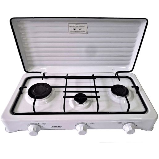 MPM KN-031K Fogão a Gás Portátil para Camping, 3 Queimadores, Branco, , Branco