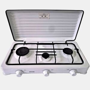 MPM KN-031K Fogão a Gás Portátil para Camping, 3 Queimadores, Branco, , Branco