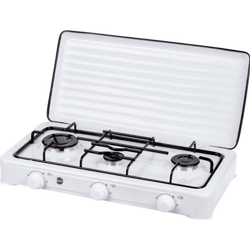 MPM KN-031K Fogão a Gás Portátil para Camping, 3 Queimadores, Branco, , Branco