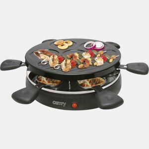 Camry CR6606 Raclette Grill, Grelhador com 6 Frigideiras, Antiaderente, Termóstato Automático, 1200, Preto