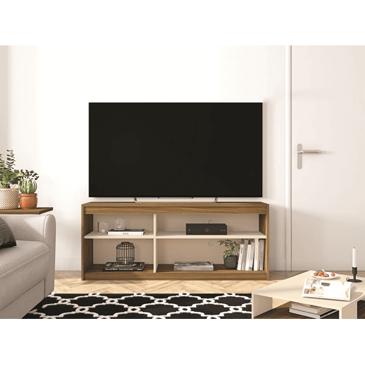 Móvel TV Califórnia (Branco, Carvalho), LAP: 136 x 56 x 36 cm