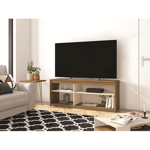 Móvel TV Califórnia (Branco, Carvalho), LAP: 136 x 56 x 36 cm