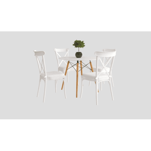 Conjunto 4 Cadeiras de Sala, Brico (Branco)