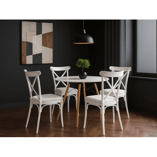 Conjunto 4 Cadeiras de Sala, Brico (Branco)