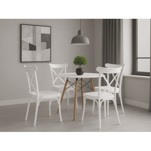 Conjunto 4 Cadeiras de Sala, Brico (Branco)