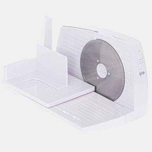 Adler AD4703 Fatiador Cortador en Fatia de Carnes e Pão, Espessura de Corte Ajustável 0 -15 mm, Roda Aço Inoxidável, 400, Branco