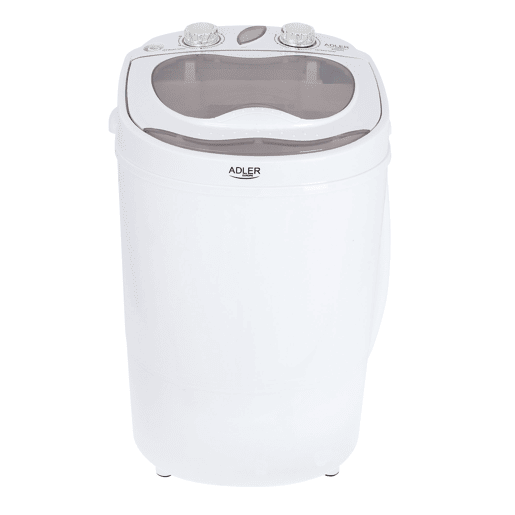 Adler AD 8055 Máquina de lavar Roupa 3Kg Mini, 1Kg Centrifugada, Perfeita para Campismo, Caravanas e Autocaravanas, 150, Branco