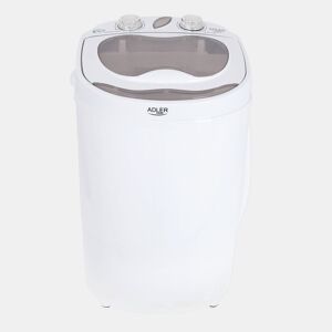 Adler AD 8055 Máquina de lavar Roupa 3Kg Mini, 1Kg Centrifugada, Perfeita para Campismo, Caravanas e Autocaravanas, 150, Branco