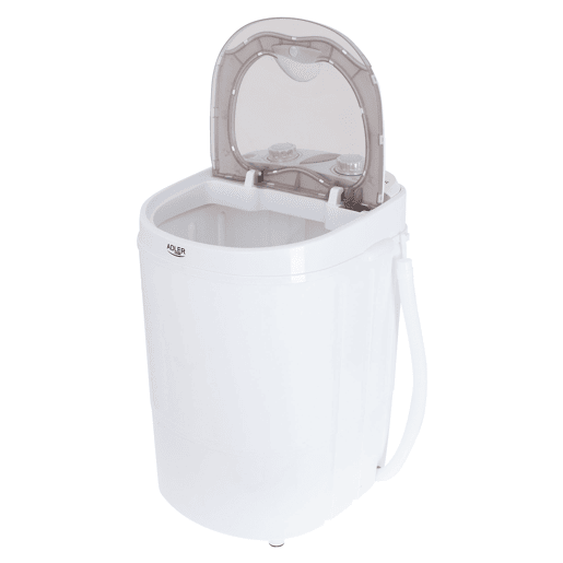 Adler AD 8055 Máquina de lavar Roupa 3Kg Mini, 1Kg Centrifugada, Perfeita para Campismo, Caravanas e Autocaravanas, 150, Branco