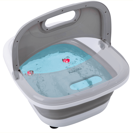 Camry CR2174 Massajador de Pés Dobrável, Massagem de Bolhas, Água Quente de 43 a 45°C., 500, Cinza branco Camry CR2174 Massajador de Pés Dobrável, Massagem de Bolhas, Água Quente de 43 a 45°C., 500, Cinza branco