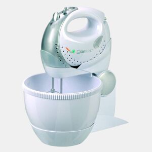 Clatronic HMS 2739 Batedeira com Taça Giratória 2,5L e Varinha Mágica em Um, Robô de Cozinha, 5 Velocidades + Turbo, 250, Cinza branco