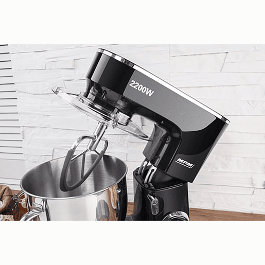 MPM MRK-19B Batedeira Planetaria Profissional de Massa, Robô de Cozinha, 6,5 L, 6 Velocidades, Acessórios, Inox, 2200, Preto  Inox
