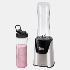 Proficook SM 1153 Liquidificadora Smoothie 2 Garrafas Portátiles, 0,6 litros, Lâminas de Aço Inoxidável, 400, Prata