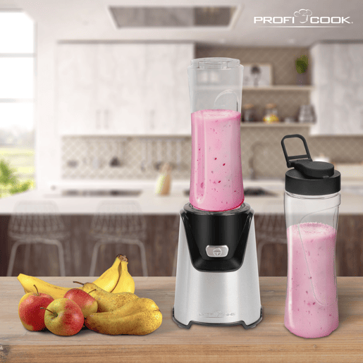 Proficook SM 1153 Liquidificadora Smoothie 2 Garrafas Portátiles, 0,6 litros, Lâminas de Aço Inoxidável, 400, Prata Proficook SM 1153 Liquidificadora Smoothie 2 Garrafas Portátiles, 0,6 litros, Lâminas de Aço Inoxidável, 400, Prata