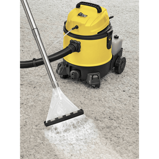Clatronic BSS 1309 Lava Aspiradora Limpador de Estofos para Automóveis Alcatifa Vácuo Húmido e Seco, 1200, Amarelo