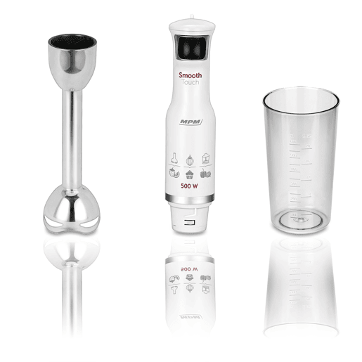 MPM MBL-27 Varinha, Velocidade Ajustável Smooth Touch, Pé de Aço Inoxidável Destacável, 500, Cinza branco