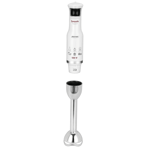 MPM MBL-27 Varinha, Velocidade Ajustável Smooth Touch, Pé de Aço Inoxidável Destacável, 500, Cinza branco