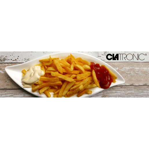 Clatronic FR 3649 Fritadeira eEétrica 2,5 Litros Termóstato Ajustável y Temporizador, Compacta, 1600, Prata negra