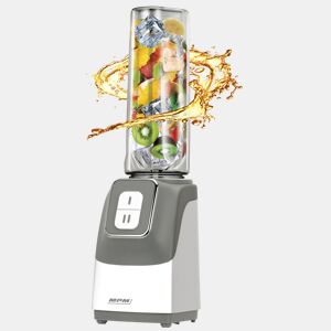 MPM MBL-22 Liquidificador, Smoothie, 2 Garrafas Portátiles, 0,6L, sem BPA, 2 Velocidades, 350, Cinza branco