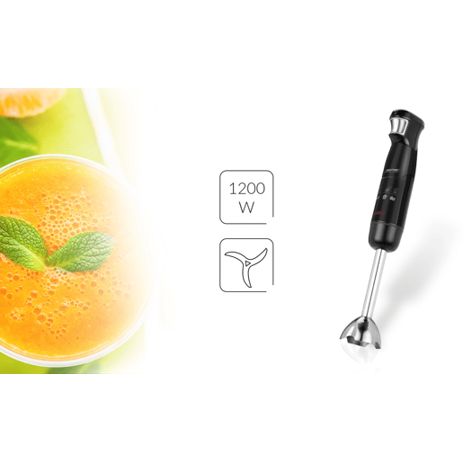 MPM MBL-29C Set de Varinha Picador Multiusos Batedor, Velocidade Ajustável, lâminas Aço Inox, 1200, Preto
