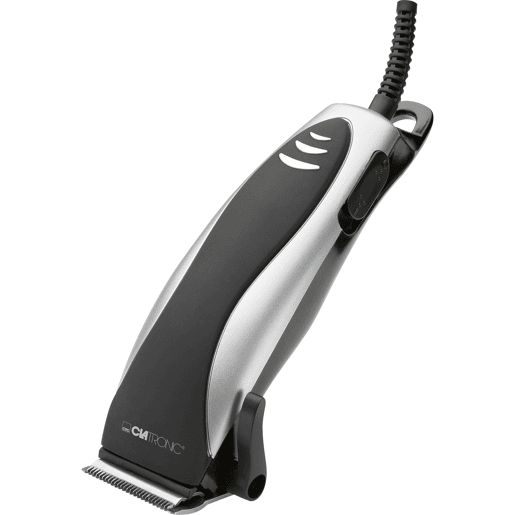 Clatronic HSM 3430 Aparador de Cabelo e Barba, Acessórios, Motor Potente e Silencioso, 10, Prata negra