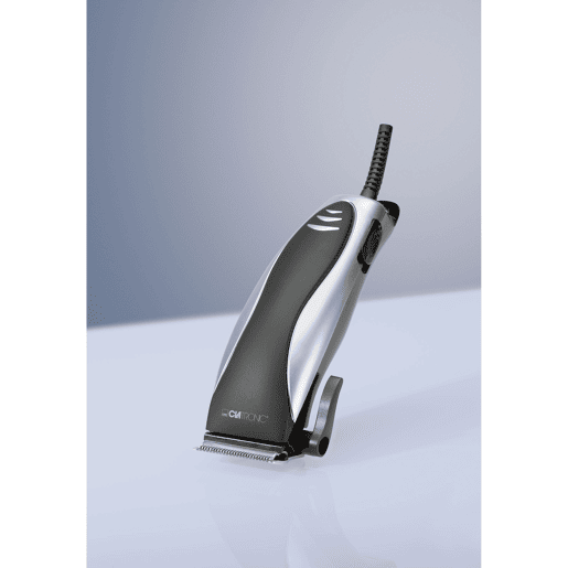 Clatronic HSM 3430 Aparador de Cabelo e Barba, Acessórios, Motor Potente e Silencioso, 10, Prata negra