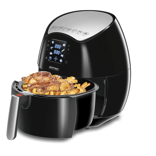 MPM MFR-06 Fritadeira a Ar sem óleo, 4.5L, Airfryer com 8 programas, Temporizador, 1500, Preto  cinza