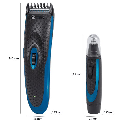 Proficare HSMR 3052 Set Aparador PĂȘlos, Barba, Funcionamento a Bateria ou a Rede + Aparador de PĂȘlos do Nariz e Orelhas, 600 , Preto Azul Proficare HSMR 3052 Set Aparador PĂȘlos, Barba, Funcionamento a Bateria ou a Rede + Aparador de PĂȘlos do Nariz e Orelhas, 600 , Preto Azul