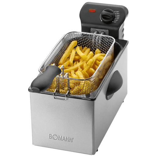 Bomann FR 2264 CB Fritadeira Elétrica 3L Resistência Submergida Inox, Termostato Ajustável, 2000, Preto cinza Bomann FR 2264 CB Fritadeira Elétrica 3L Resistência Submergida Inox, Termostato Ajustável, 2000, Preto cinza