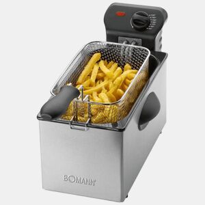 Bomann FR 2264 CB Fritadeira Elétrica 3L Resistência Submergida Inox, Termostato Ajustável, 2000, Preto  cinza