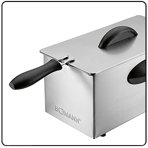 Bomann FR 2264 CB Fritadeira Elétrica 3L Resistência Submergida Inox, Termostato Ajustável, 2000, Preto cinza Bomann FR 2264 CB Fritadeira Elétrica 3L Resistência Submergida Inox, Termostato Ajustável, 2000, Preto cinza