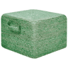 Pufe DHADAR Juta Verde 45 cm 45 cm 30 cm