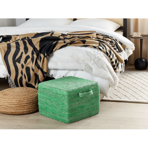Pufe DHADAR Juta Verde 45 cm 45 cm 30 cm