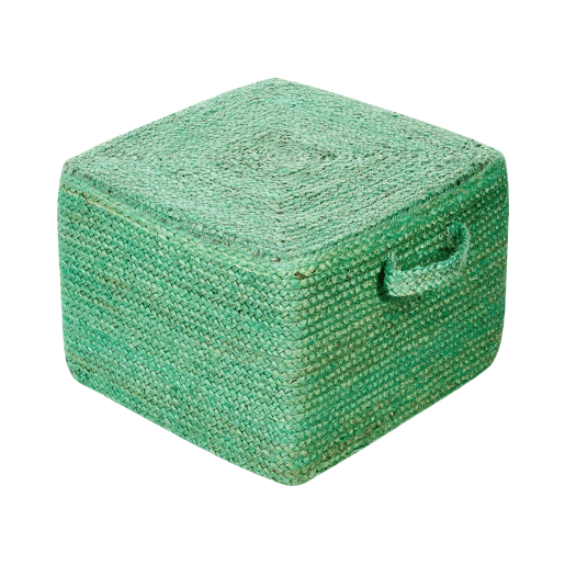 Pufe DHADAR Juta Verde 45 cm 45 cm 30 cm