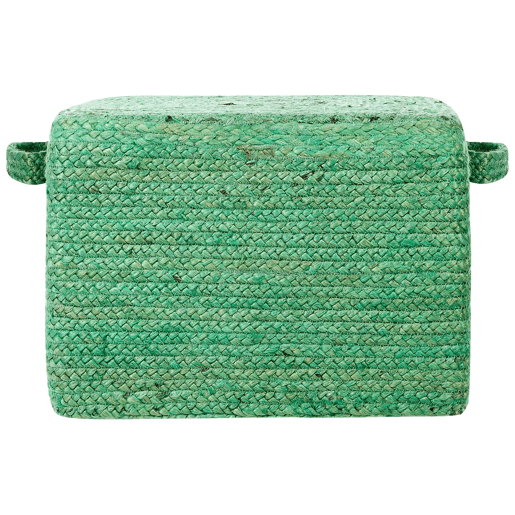 Pufe DHADAR Juta Verde 45 cm 45 cm 30 cm