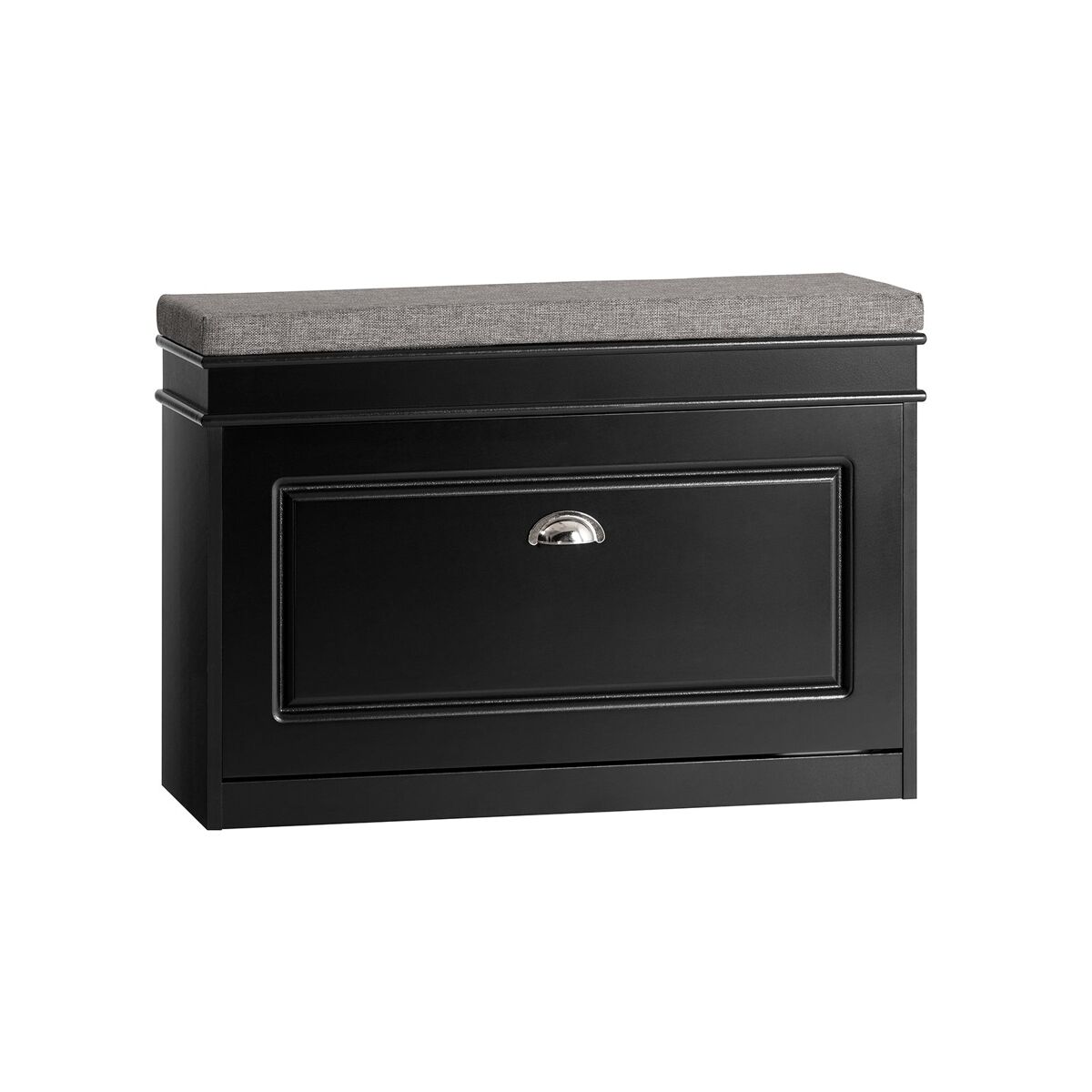 Banco zapatero organizador para zapatos con 1 solapa negro 75 x 24 x 51 cm fsr82-l-sch sobuy