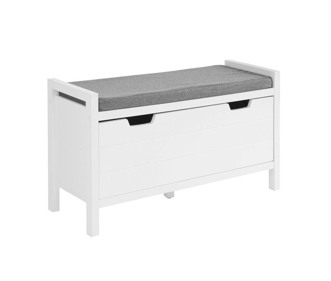 Zapatero banco con 1 puerta para guardar y ordenar zapatero con cojín acolchado 91 x 30 x 50 cmfsr97-w sobuy