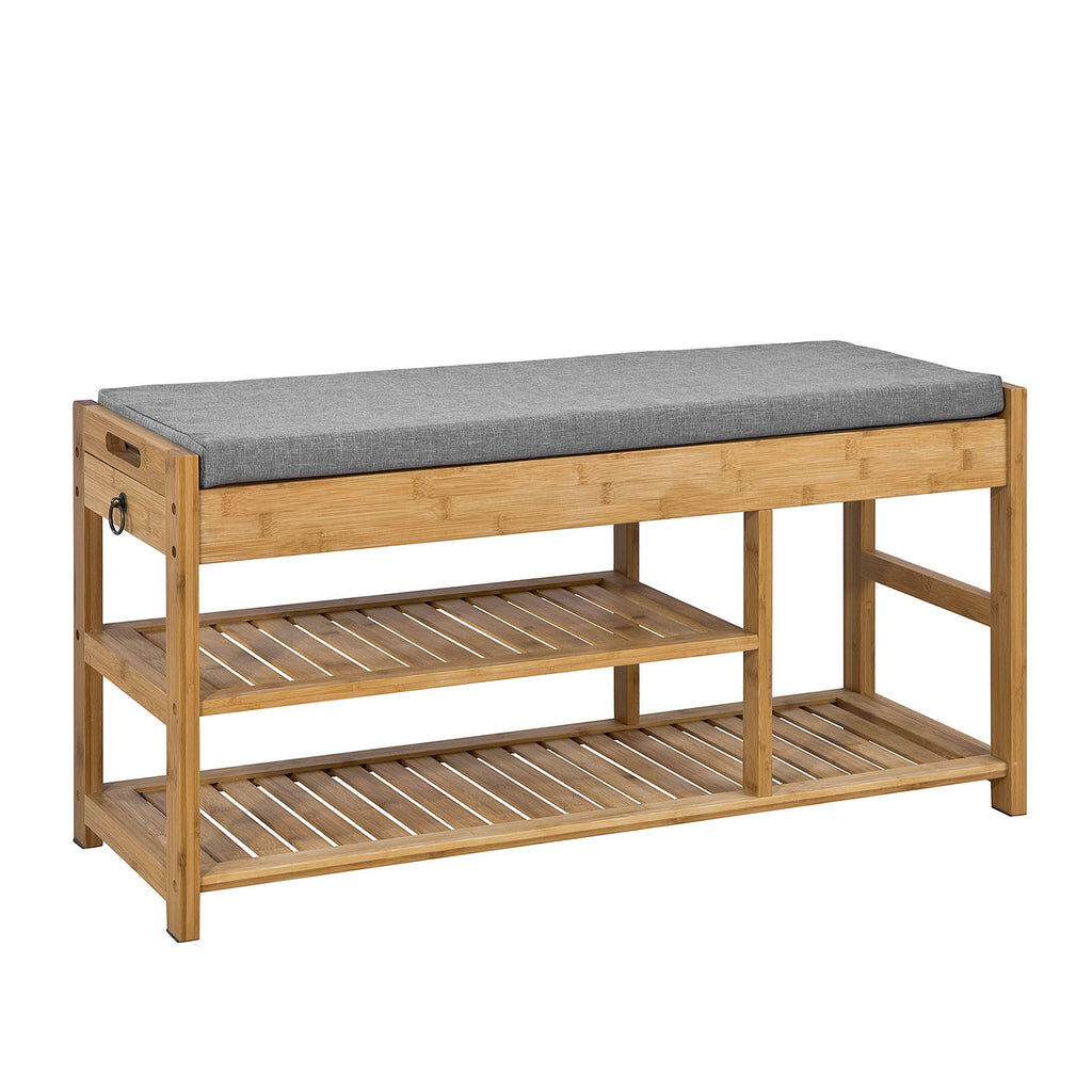 Banco de Almacenamiento con cajón y cojín Bambú FSR47-N SoBuy