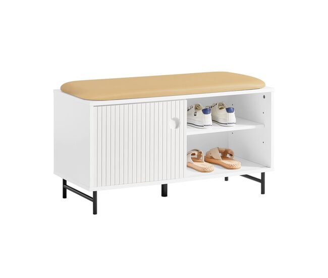 Sobuy armario multifuncional para entrada con estantes 85 x 37 x 49 cm blanco fsr116-w