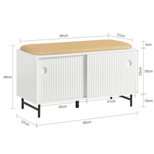 SoBuy Banco para sapatos com portas de correr FSR116-W