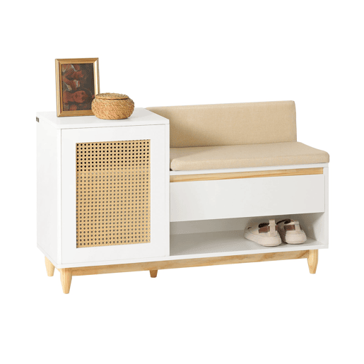 SoBuy Sapateira de bancada 2 prateleiras 1 gaveta FSR128-W